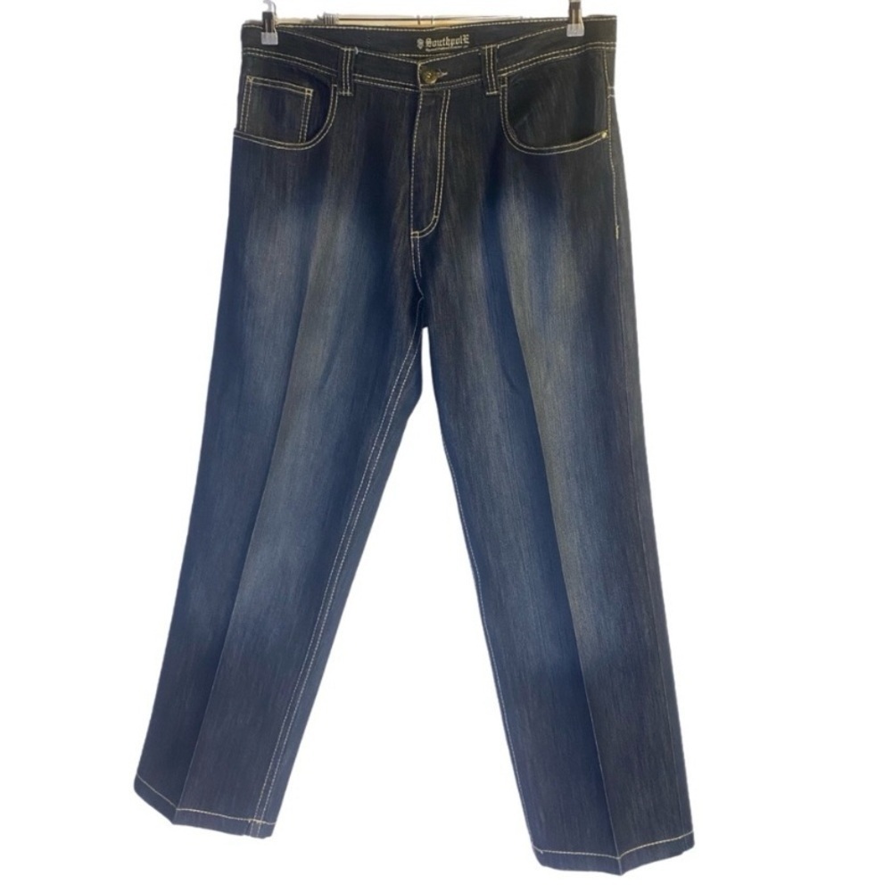 Y2K SouthPole Baggy Skater Jeans Dark Wash Blue Size 38